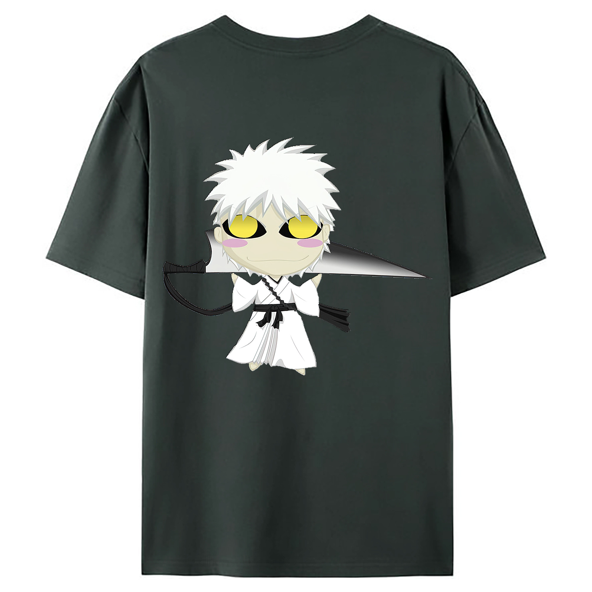 （画像用） ブリーチ 黒崎一護（くろさき いちご）BLEACH Kurosaki Ichigo 綿100％ メンズ半袖Tシャツ（バックプリント） 通気性